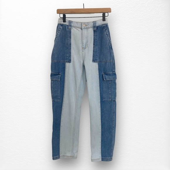 Pacsun Y2k Retro Two Toned High Rise Cargo Style Mom Jeans, Women’s Size 25 - Picture 12 of 13